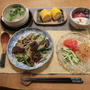 レバニラ炒め・まぐろの山かけの晩ご飯と　我が家のブラシノキ♪