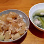 大根マーボー丼と鶏肉入り中華スープで晩ごはん＼(^o^)／