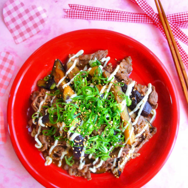 簡単【サッと炒めて完成！】茄子と牛肉の焼き肉ゆずこしょう炒め