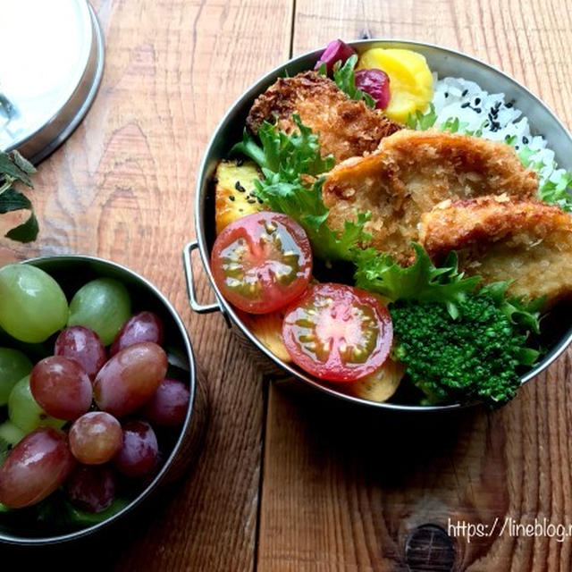息子の✳︎チキンカツのっけ弁当♡