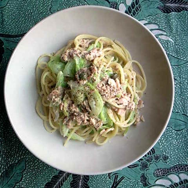 キャベツとツナの豆乳クリームパスタ