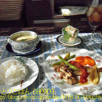 青舌平目のムニエルと中華丼【ひとりごはん：080909】