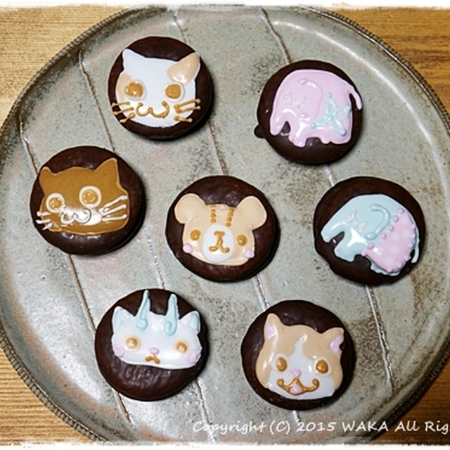 ■ジバニャン＆コマさんをアイシングでデコろう～♪ヽ(´ω｀*)ﾉ■デコパイ編(ゾウ・ネコ・クマも)