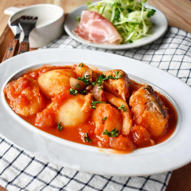 予定外に。たらとじゃがいものトマト煮込みはまた今度で、、