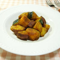 かぼちゃとさつまいものお手軽～☆deとっても簡単サブジ　Quick and very easy sabji of squash and sweet potato　　-Recipe No.1482-
