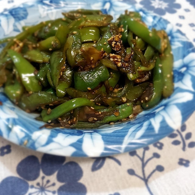 ピーマンのにんにく醤油炒め