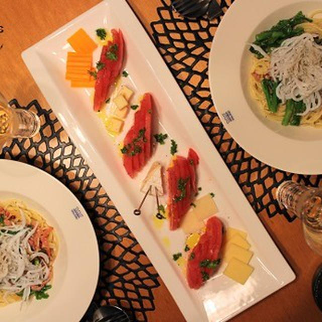 パスタ番長の『釜揚げ白魚と菜の花のスパゲッティ』な夜。