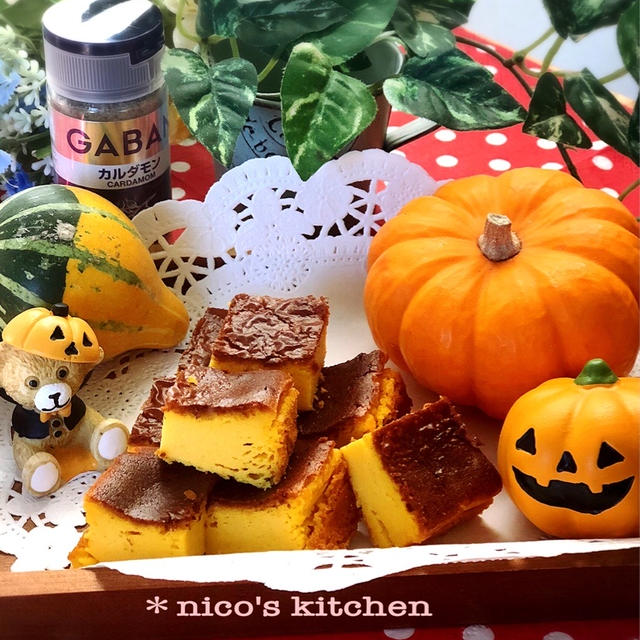 ＊ハロウィンに♪ミキサーでちょっぱやｗかぼちゃのベイクドチーズケーキ＊