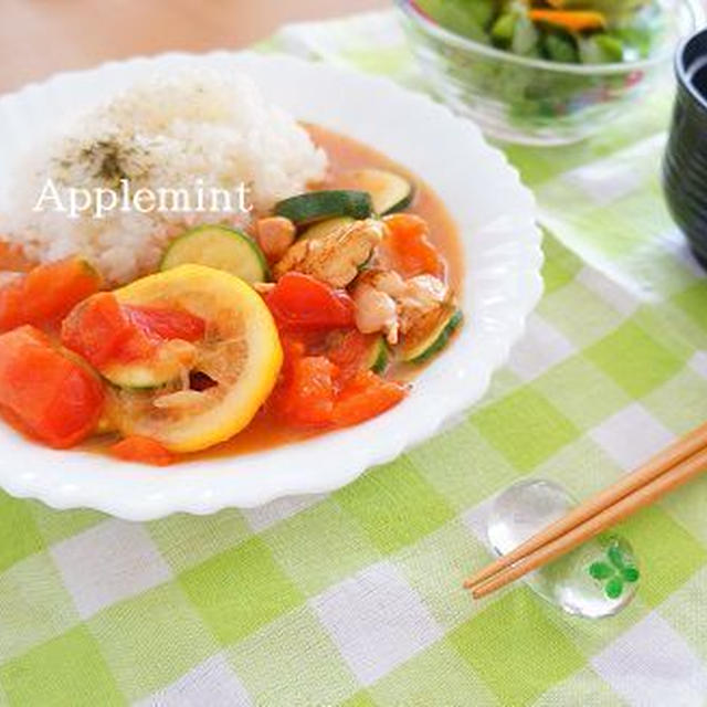 夏野菜と鶏肉のトマトしょうゆ炒め
