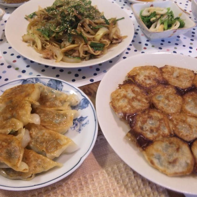 ニラ餃子で中華の晩ごはん♪