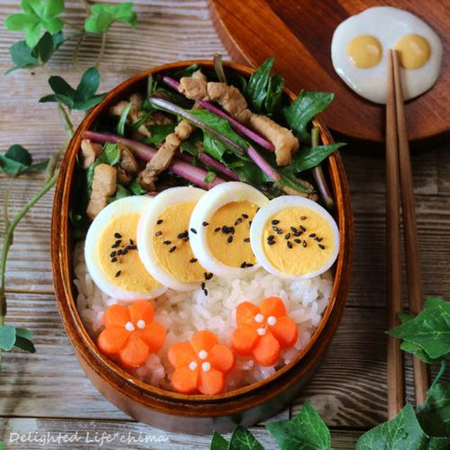 豚と赤水菜の柚子ぽん和え＊お弁当