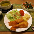 鱈フライ　サーモンのカルパッチョ　の晩ご飯　と　夏野菜とお別れ