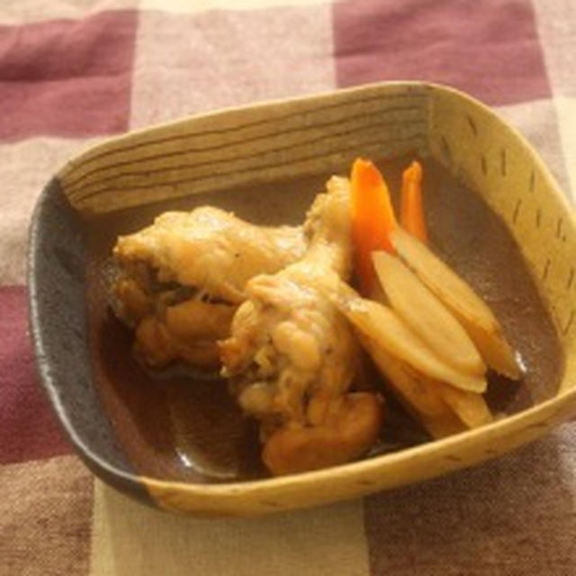 鶏手羽とごぼうの黒酢煮＆栄養価抜群♪豆苗ときのこの煮びたし