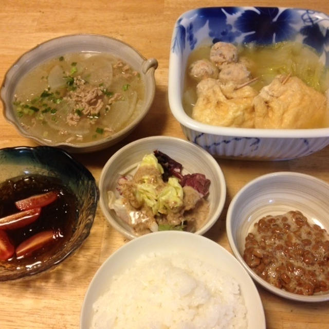 昨夜は大根のそぼろ煮など～