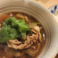 野郎飯流・生姜の効いた豚汁で食べる素麺