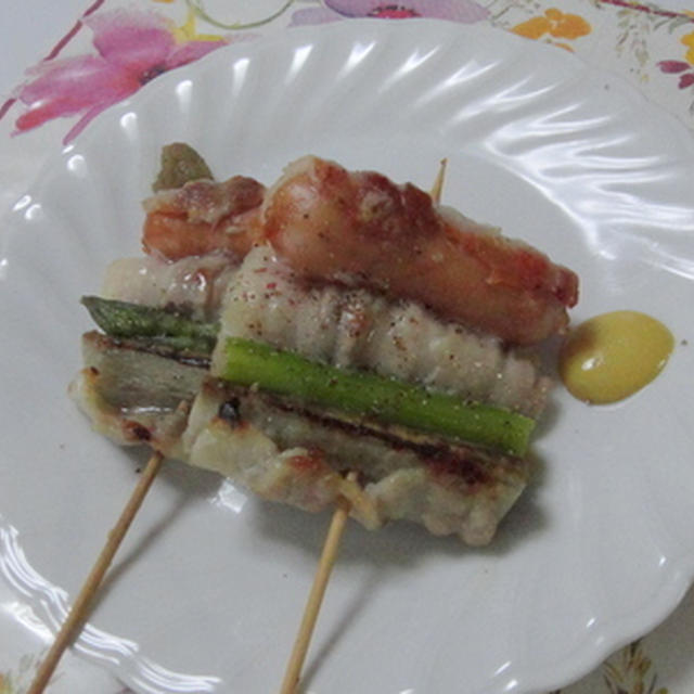 ホットプレートで肉巻き★★★