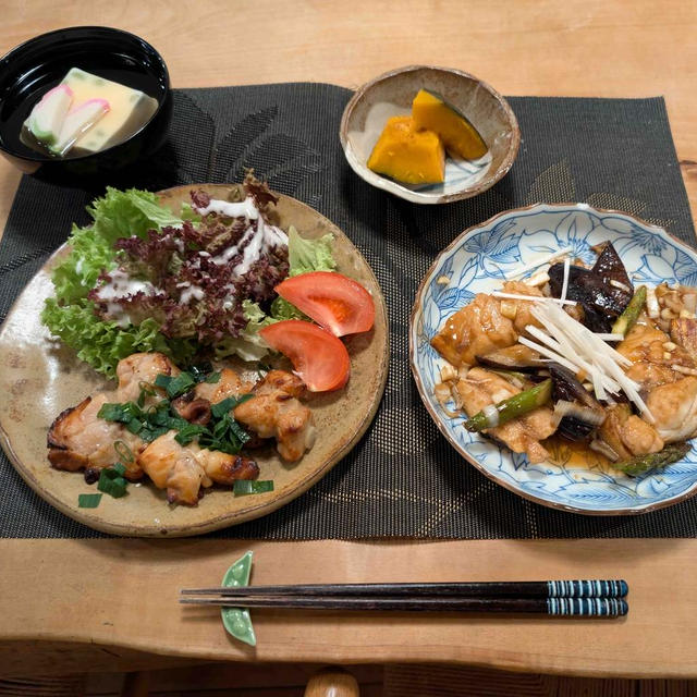 塩鯖と茄子の香味ネギソース・ネギ塩チキンの晩ご飯と【閲覧注意】蛇の〇ッチ( ;∀;)