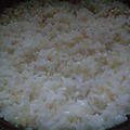 湯立てで白米（８８６）。。。富山県南砺市産海藻アルギット米特別栽培米コシヒカリ・白米（あいざわ米店）と茨城県産うまかっぺコシヒカリ玄米・新米（あいざわ米店）