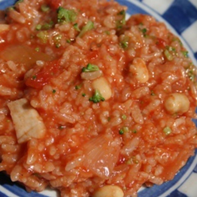 5月14日　　茸と大豆のトマトリゾット風