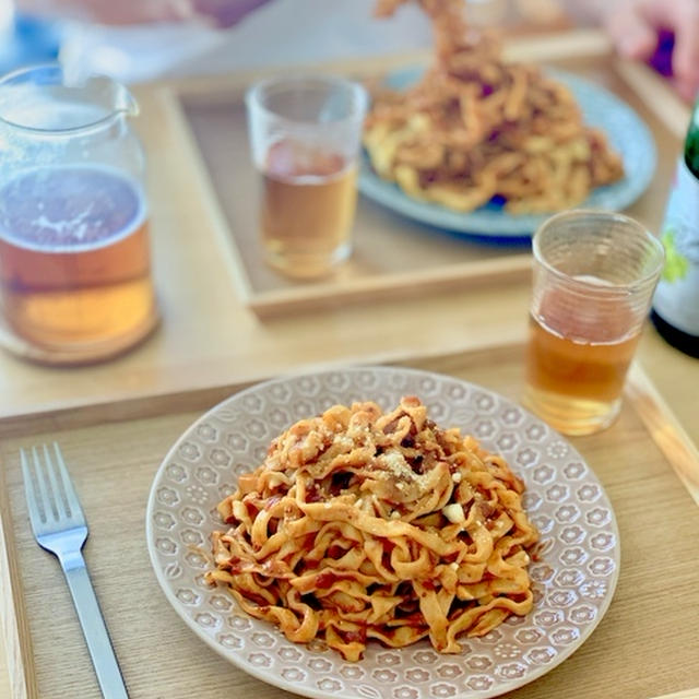 小麦粉と米油で簡単生パスタ作り