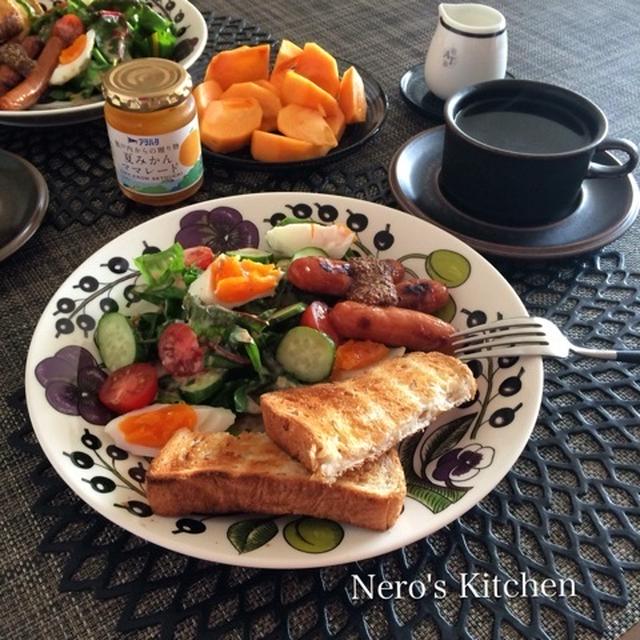 スイスチャードと卵のサラダでワンプレートブランチ♪