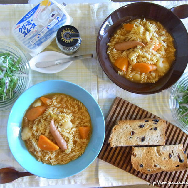 なんちゃって！？ミネストローネ風スープパスタ