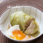 節約＊ロールキャベツ和風コンソメ煮～半熟玉子添え