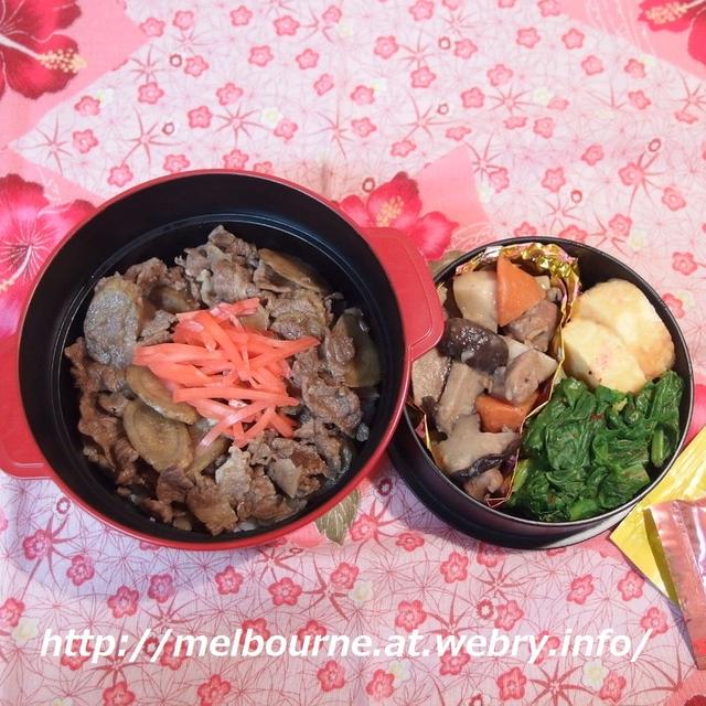 お弁当は　牛ごぼう丼