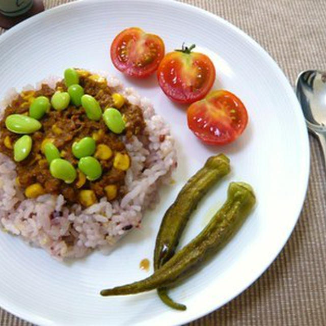 真夏のキーマカレーランチ。