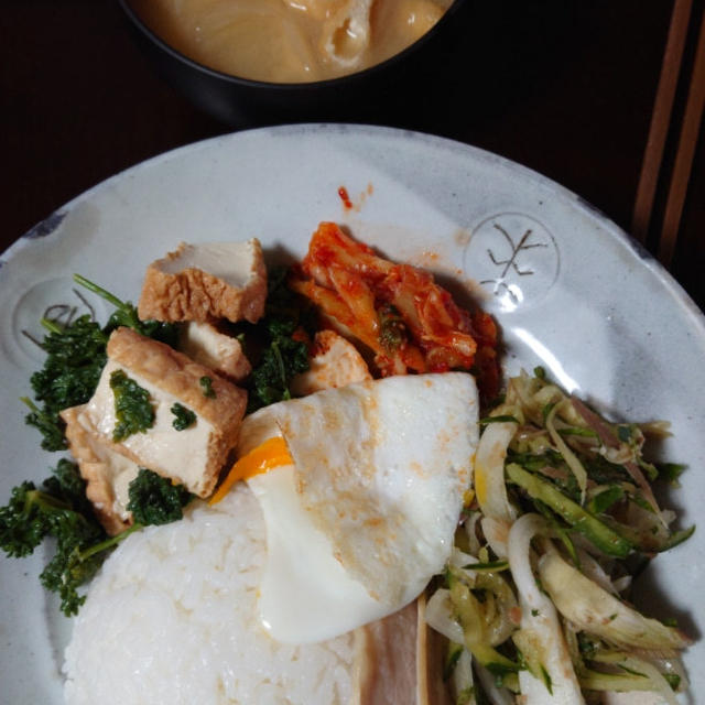 朝ごはんと夕飯と布マスク