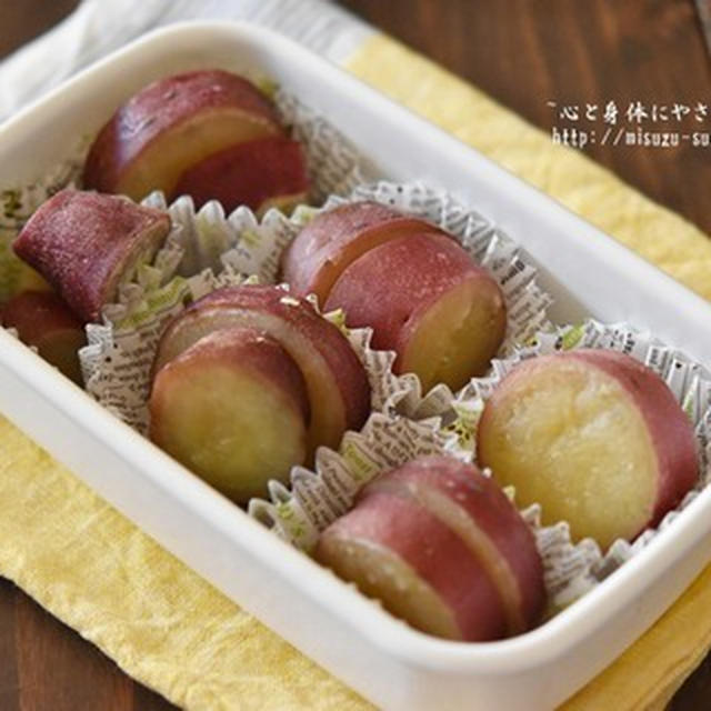 小分け冷凍でお弁当おかずが1品♪さつま芋の甘煮 冷凍方法