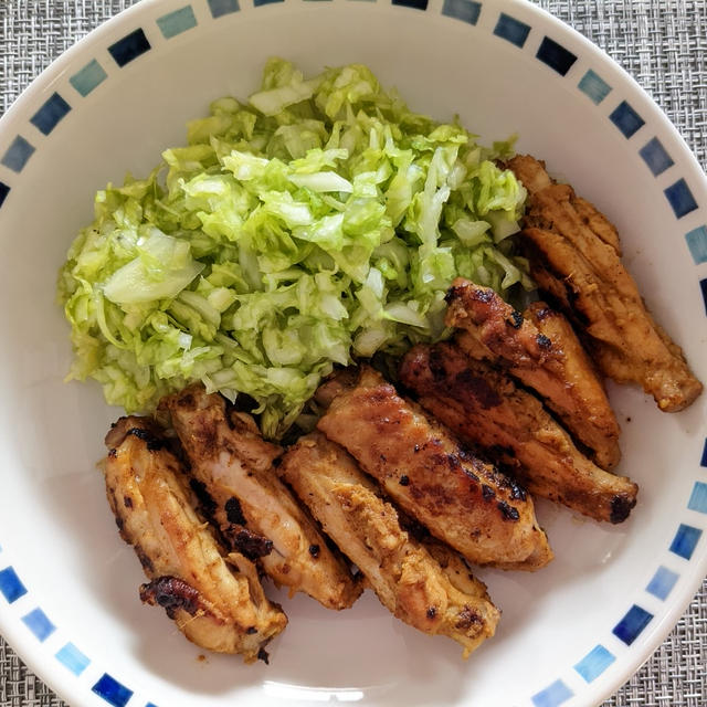 【若鶏スティックカレー味と塩キャベツ】保存できる手づくり総菜。