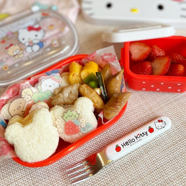 幼稚園弁当 不二家のケーキのあれが大活躍！