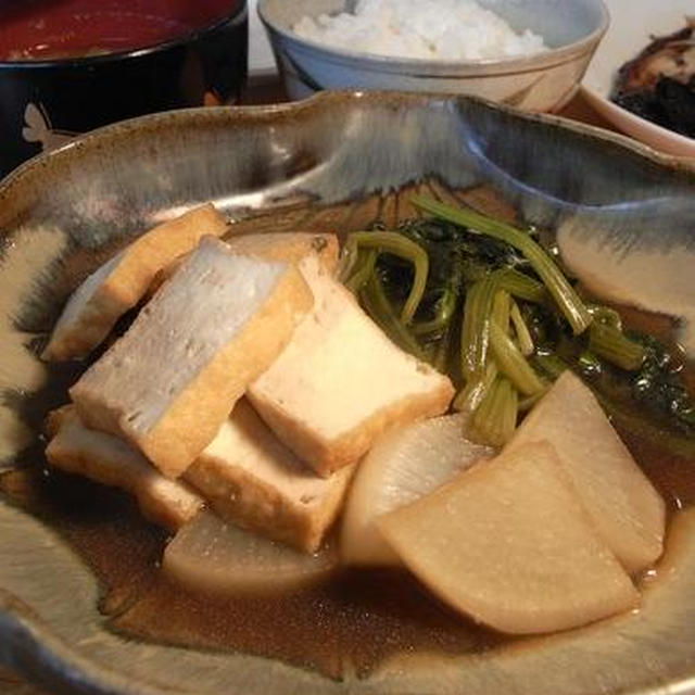 お父さんのほうれん草と厚揚げの煮物｜3人の食のスペシャリストが