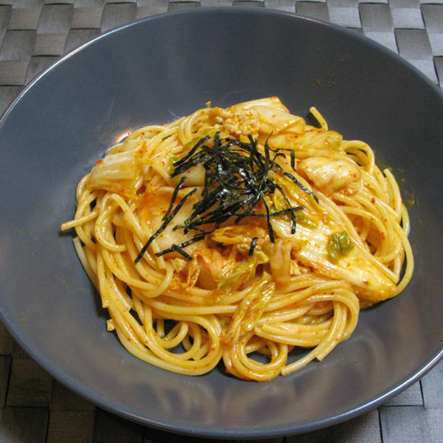 ■キムチと鶏肉のクリームパスタ