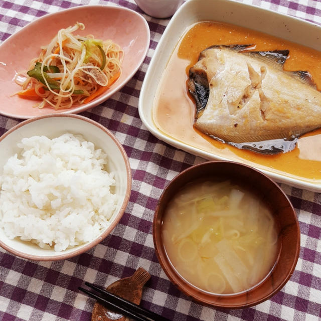 カレイの煮付けで和な晩ご飯