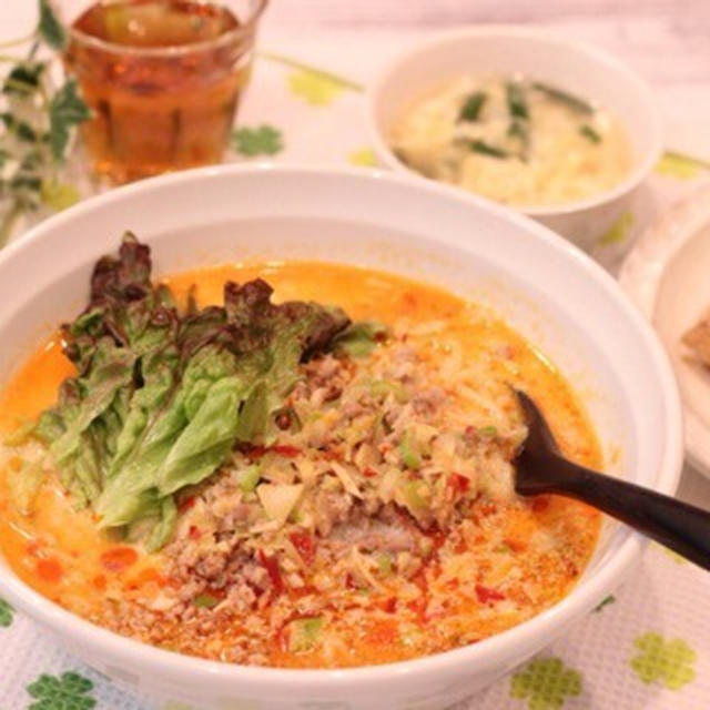 夜カフェ★ヘルシー豆乳担々麺(レシピ）