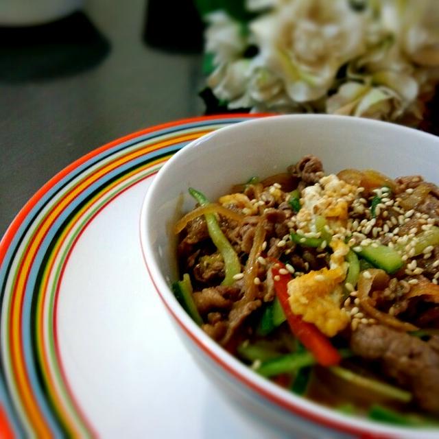 チャプチェ丼♪　冷え症
