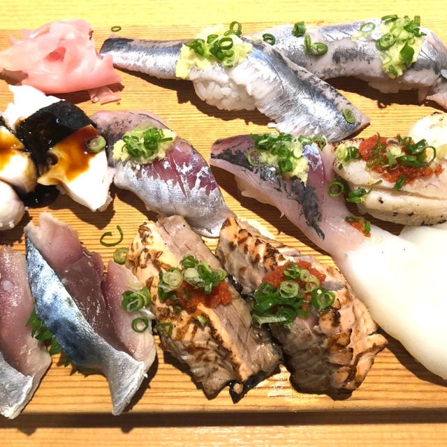 今日はイワシの日 中羽イワシのにぎり寿司　神戸三宮　うを勢　得意な魚料理は