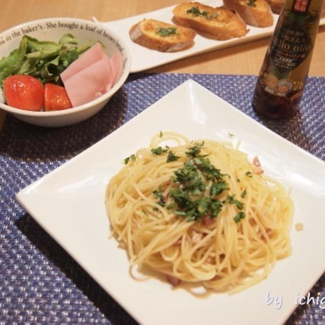 大分県国東幸松さんちアーリオオーリオぺペロンチーノの素で簡単ランチ