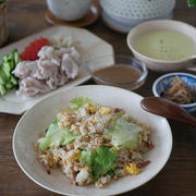 冷しゃぶとシャキシャキレタスのチャーハン