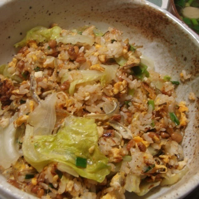 小女子と納豆の焼飯