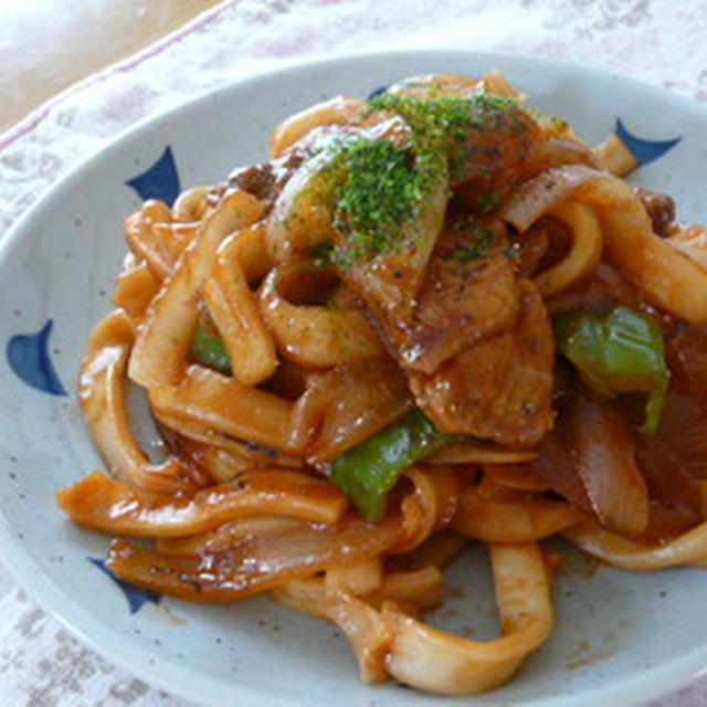 ナポリタン風焼きうどん