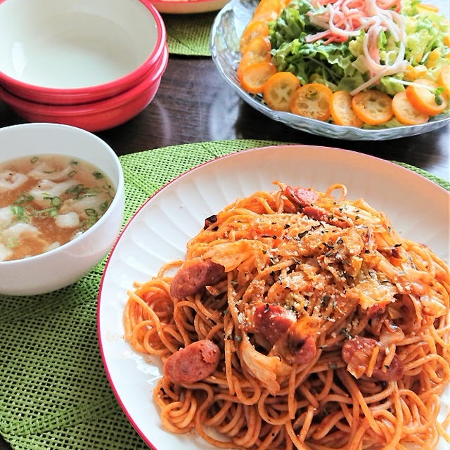 【おうちごはん】昔風のシンプルさが絶品！【スパゲティナポリタンde休日ランチ】。と、アメトピと。