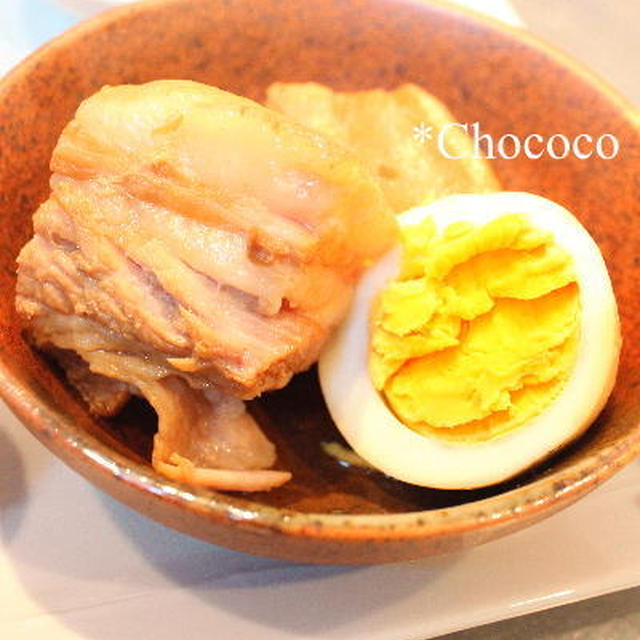 豚の角煮で晩御飯