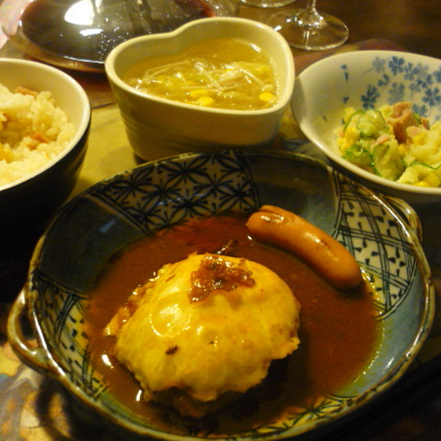 母の日にしおももハンバーグ♪