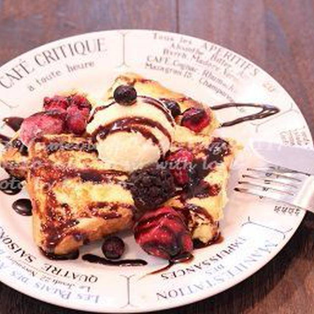 甘カフェ☆ベリーベリーチョコフレンチトースト