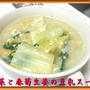女性の見方白菜と春菊生姜の豆乳スープ