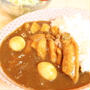 チキン煮込みカレー と イングリッシュマフィンサンドで朝食