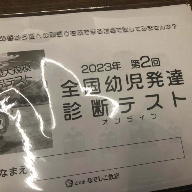 【子育て応援】ふでまる道場の自宅無料模試届く